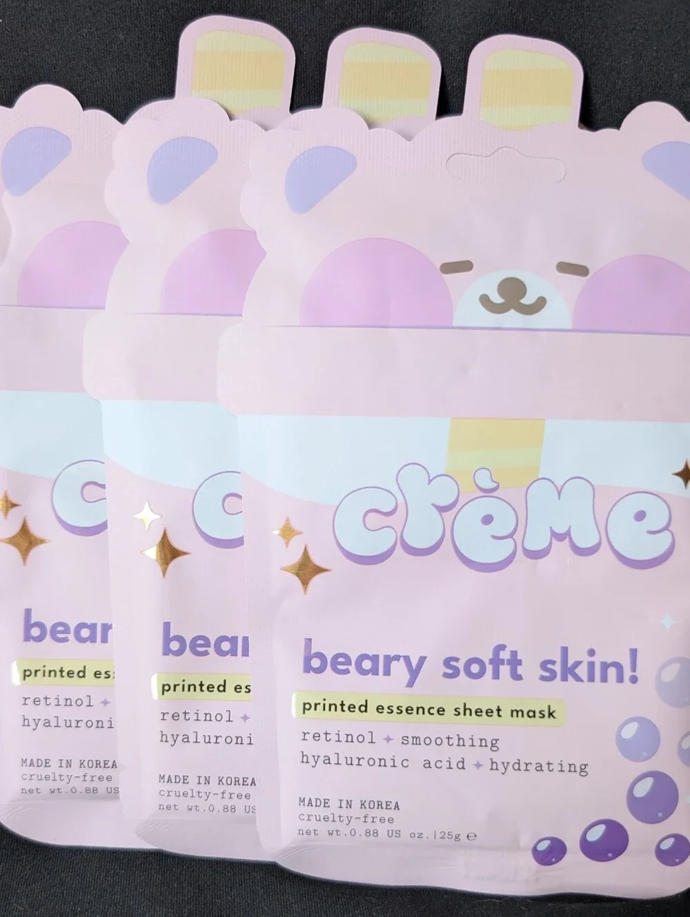 ❤️ Crème Shop Bundle! Teddy Spa Headband, 3 Beary Soft Skin! Retinol Masks